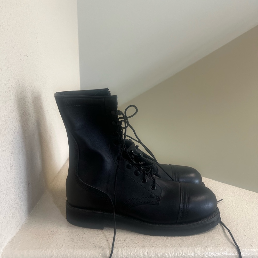 Addison Men's Steel Toe Safety Non-Sparking Combat Boots Black 9.5 New No Box